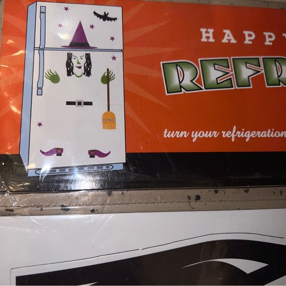 Happy Halloween Refrigerator Magnets Witch Hat Broom Hands Bat Shoes Belt Stars - Picture 5 of 10